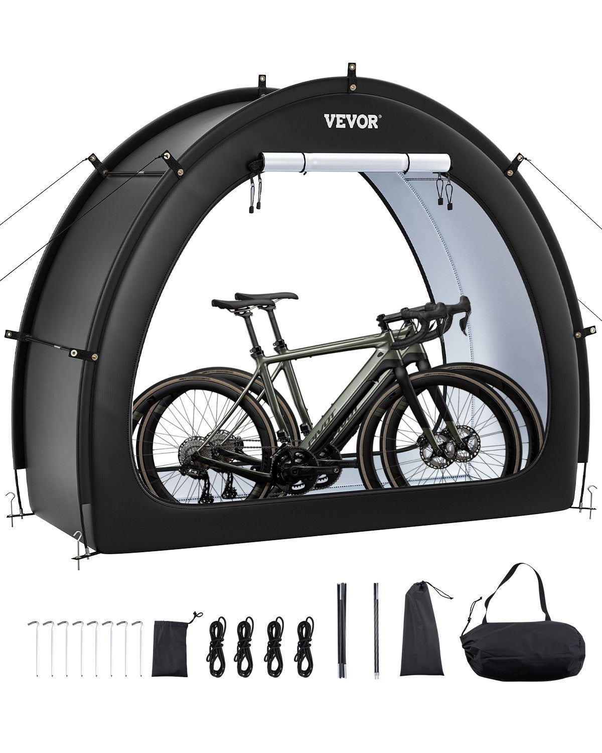 VEVOR Outdoor Bike Storage Tent Fan-Shaped Waterproof Bike Tent for 1 to 2 Bikes