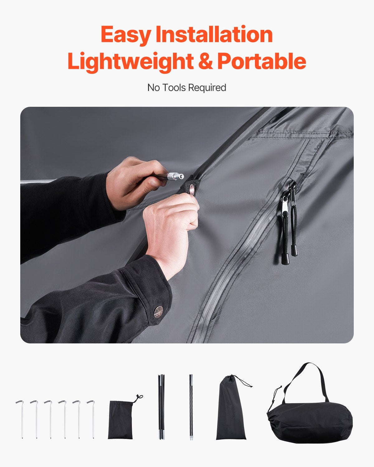 VEVOR Outdoor Bike Storage Tent Fan-Shaped Waterproof Bike Tent for 5+ Bikes