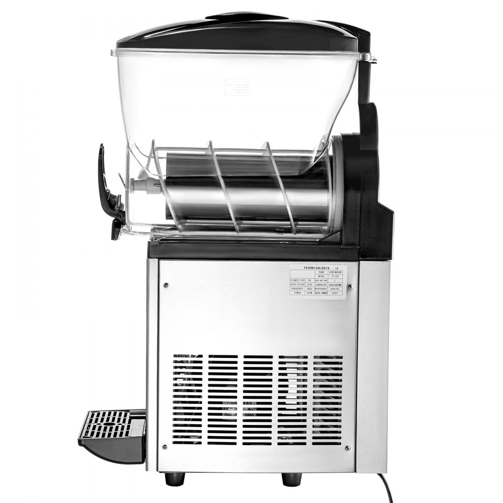 VEVOR Slush Frozen Drink Machine, 15L Tank Commercial Margarita Machine, 500W Stainless Steel Margarita Slush Maker, Temperature Slush 16°F to 32°F Drink Maker, Perfect for Restaurants Cafes Bars