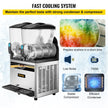 VEVOR Commercial Slushy Machine, 15Lx2 Tank Margarita Maker, 1000W Stainless Steel Smoothie Frozen Drink Maker for Supermarkets Cafés Restaurants Bars Home Use