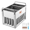 VEVOR Commercial Popsicle Moulds, 40PCS Cylindrical Ice Pop Moulds, Stainless Steel Ice Lolly Popsicle Moulds, Ice Cream Maker Mould Holder with 50PCS Popsicle Sticks & Bags (Single Mould Set - 40PCS)