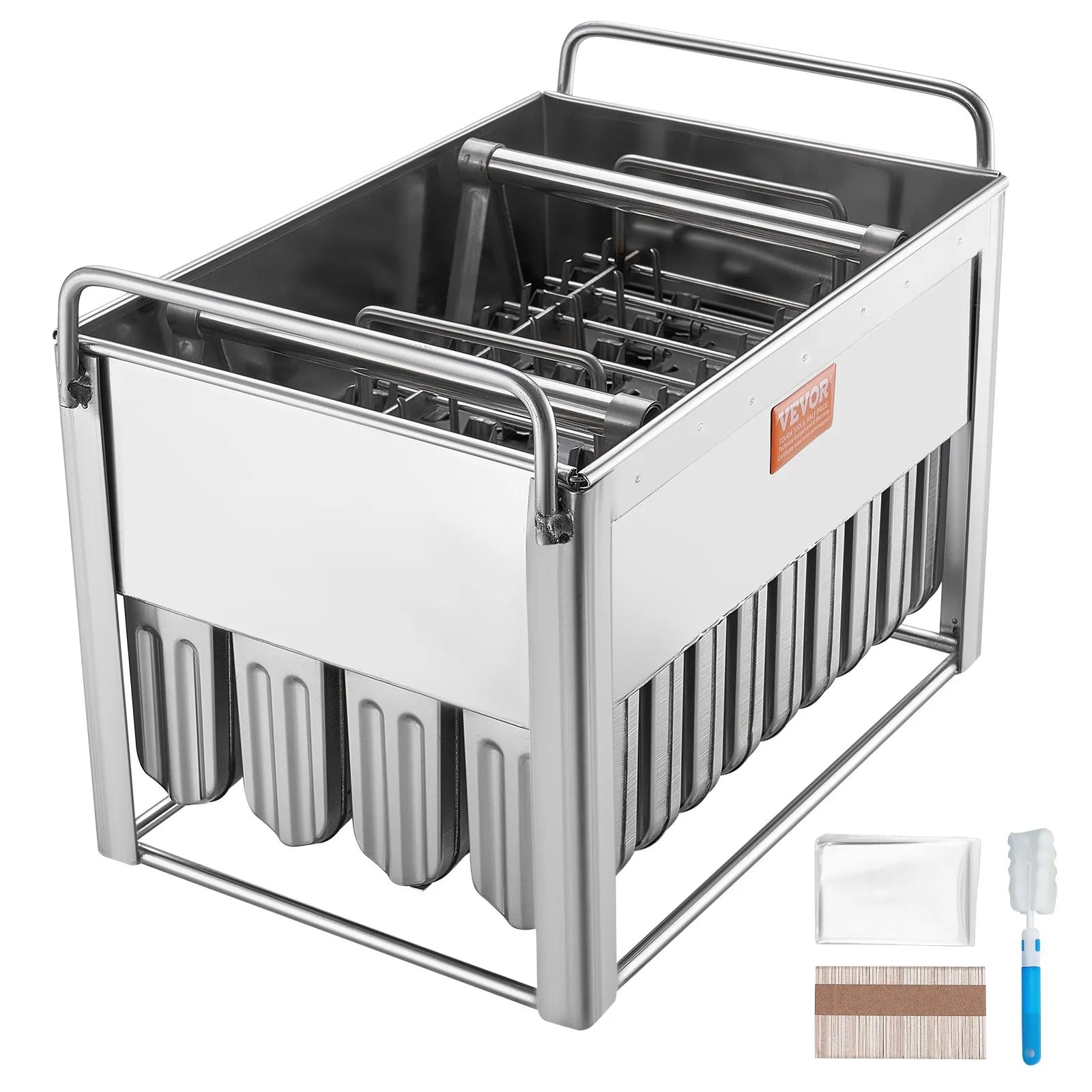 VEVOR Commercial Popsicle Molds 40PCS Round-Head Ice Pop Molds with Double Slot