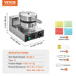 VEVOR Commercial Waffle Maker Round Waffle Iron Baker Machine Non-Stick 1230W