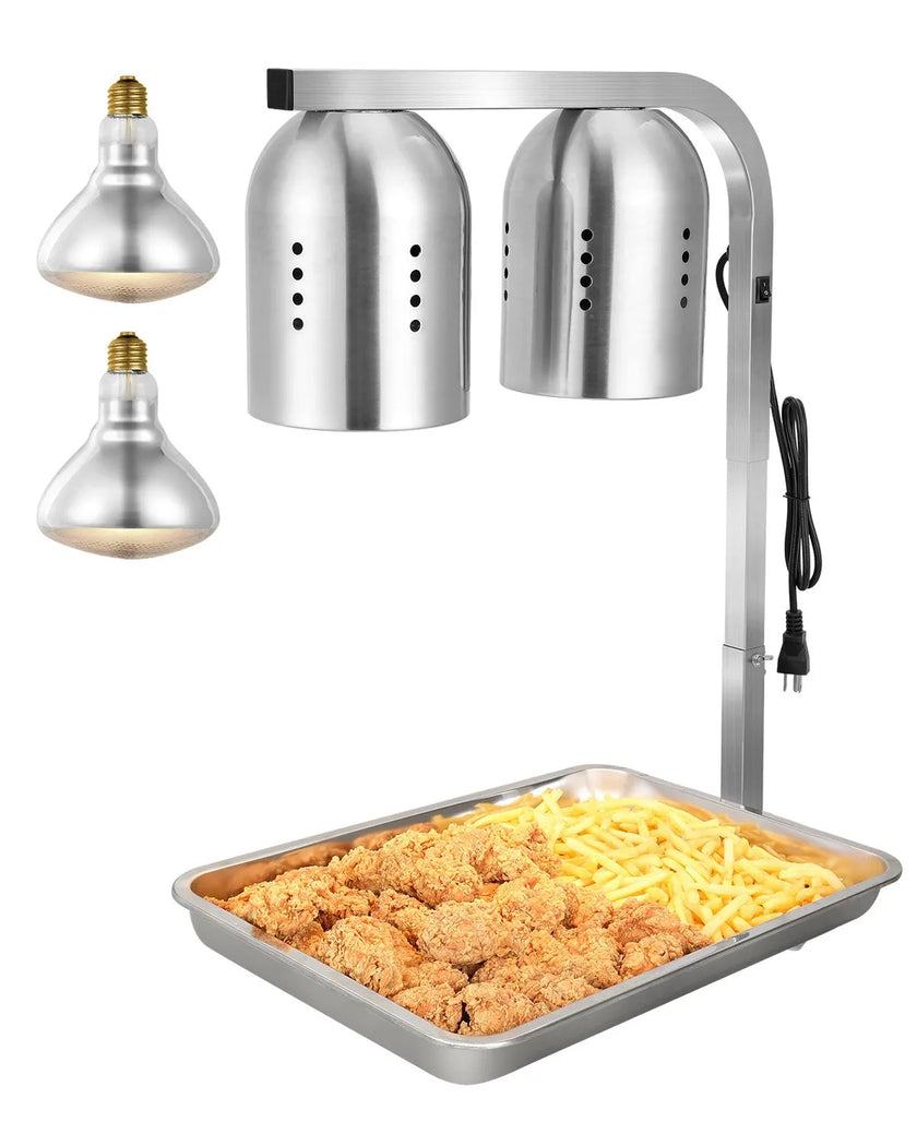 VEVOR Commercial Food Heat Lamp with 500W Bulbs for Food Restaurant & Buffet