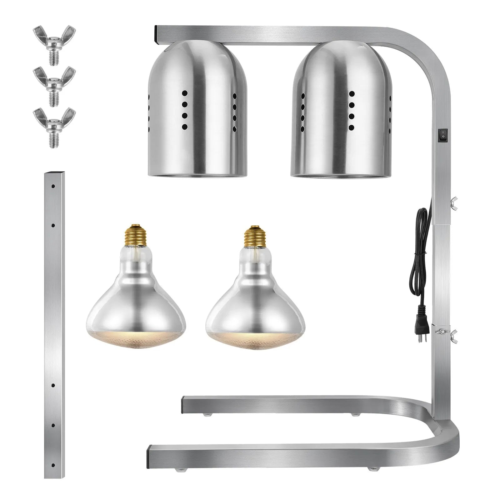 VEVOR Commercial Food Heat Lamp with 500W Bulbs for Food Restaurant & Buffet