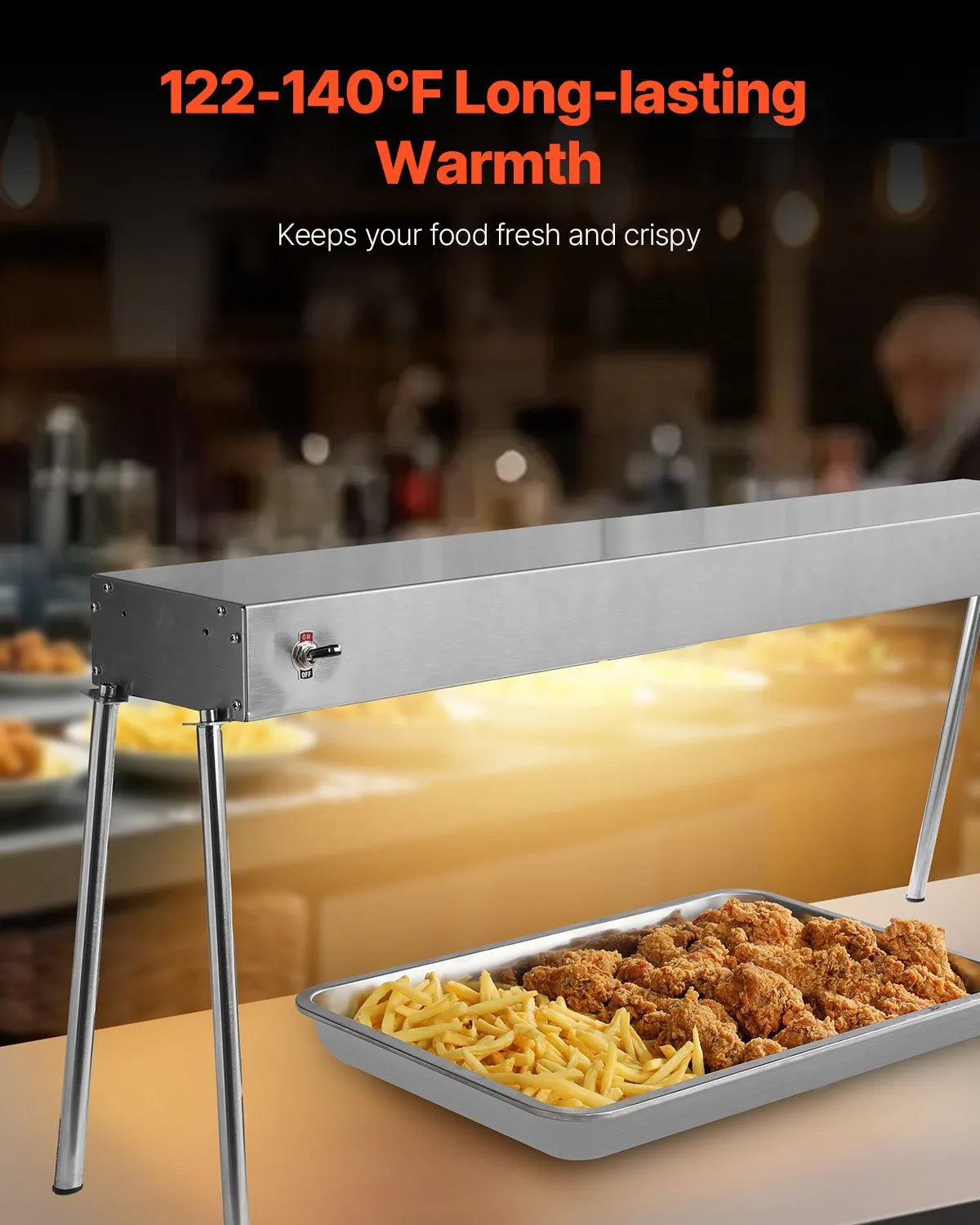 VEVOR Commercial Food Heat Lamp 750W Electric Food Warmer for Restaurant Buffet