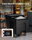 VEVOR Commercial Ice Bin 61.6 L Portable Ice Caddy with Sliding Lid and 4 Wheels