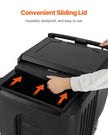 VEVOR Commercial Ice Bin 61.6 L Portable Ice Caddy with Sliding Lid and 4 Wheels