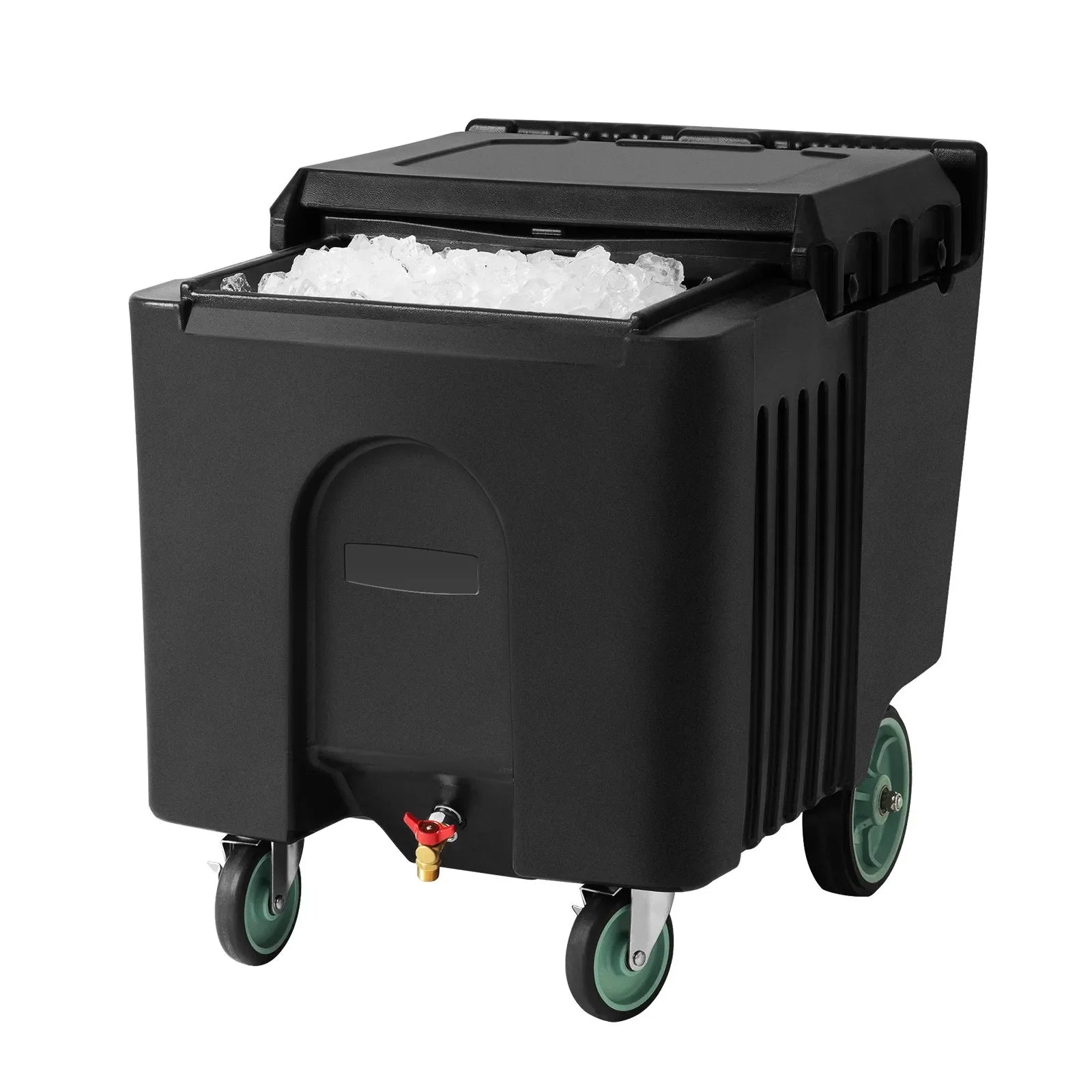 VEVOR Commercial Ice Bin 61.6 L Portable Ice Caddy with Sliding Lid and 4 Wheels