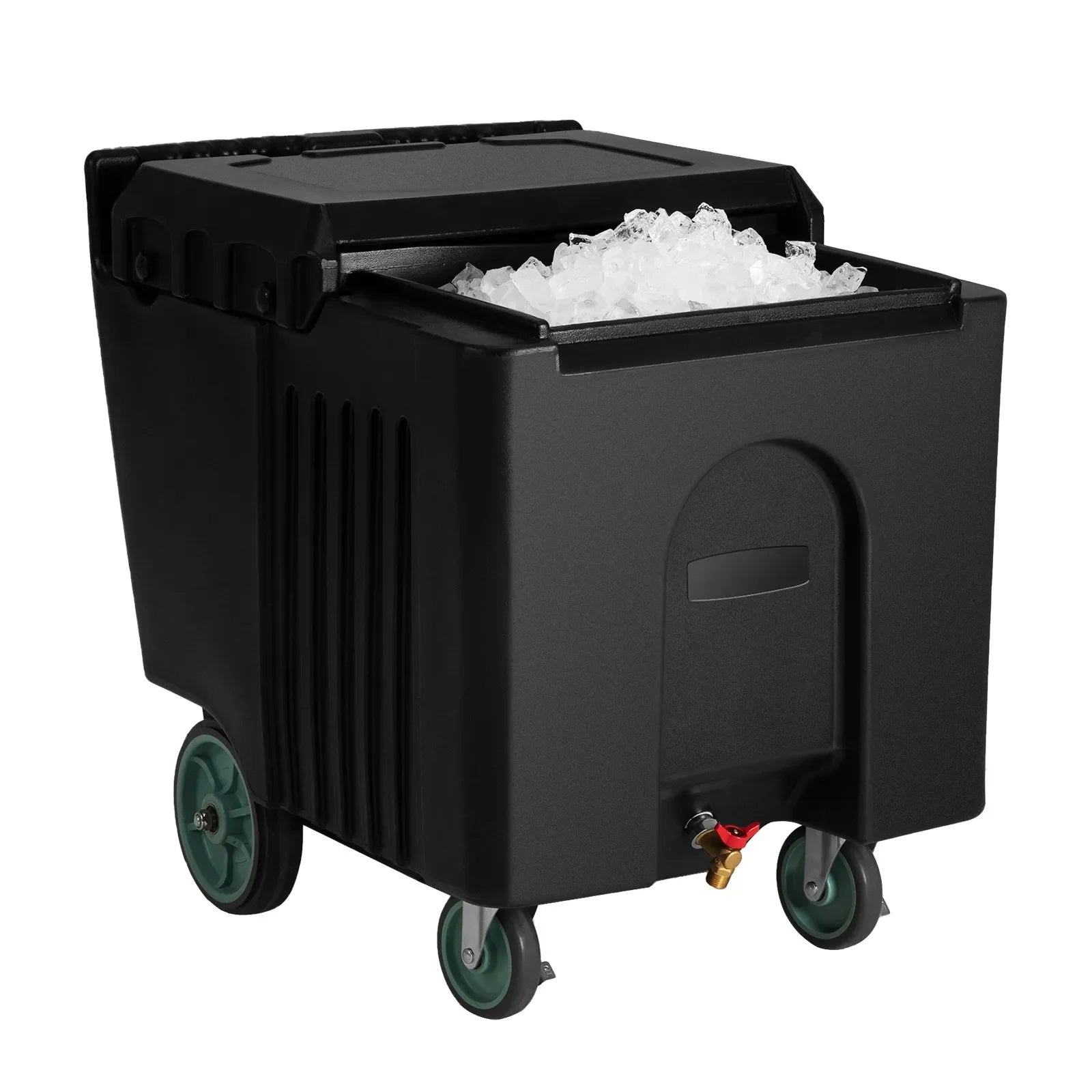 VEVOR Commercial Ice Bin 61.6 L Portable Ice Caddy with Sliding Lid and 4 Wheels
