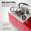 VEVOR Hydrostatic Test Pump, Max 25 bar/362 PSI, Dual Valve Hydraulic Manual Water Pressure Tester Kit with Gauge 2.8 Gal Water Tank, 4.6 ft Hose with 1/2 inch External Thread Connector for Pipeline