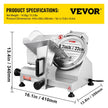 VEVOR Commercial Meat Slicer, 200W Electric Deli Food Slicer, 350-400RPM Meat Slicer with 8