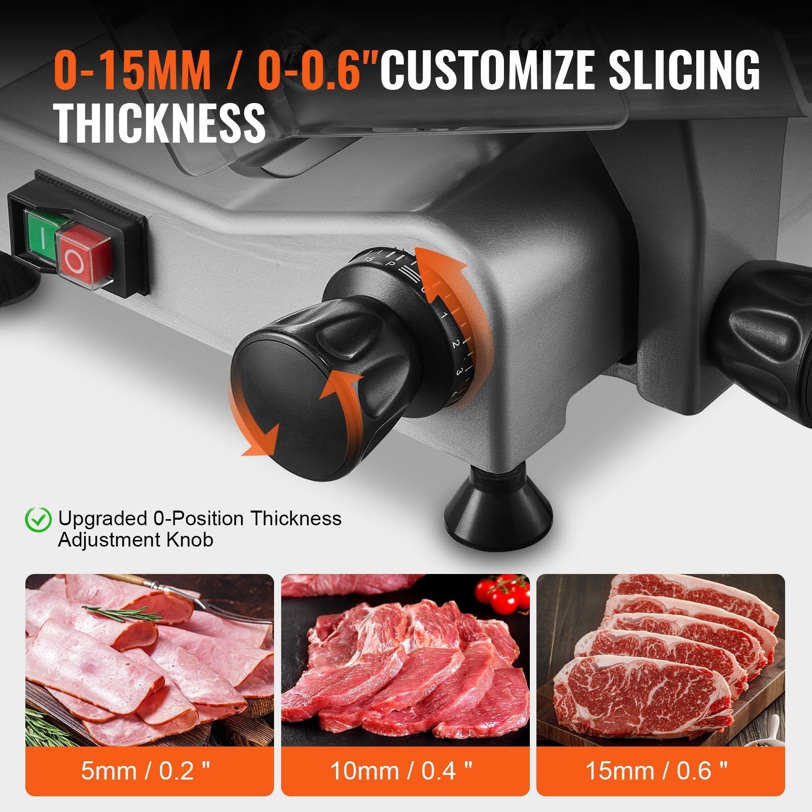 VEVOR Meat Slicer, 340W Electric Deli Food Slicer with 10