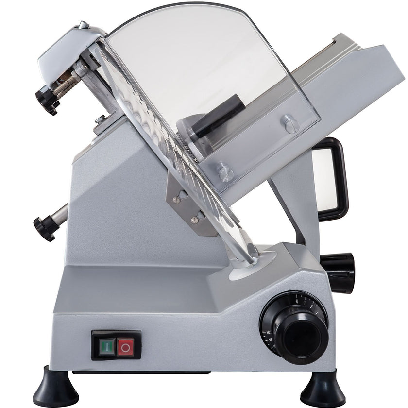 VEVOR Commercial Meat Slicer, 320W Electric Deli Food Slicer, 12 inch Carbon Steel Blade Electric Food Slicer, 350-400RPM Meat Slicer, 0-0.6 inch Adjustable Thickness for Meat, Cheese, Veggies, Ham