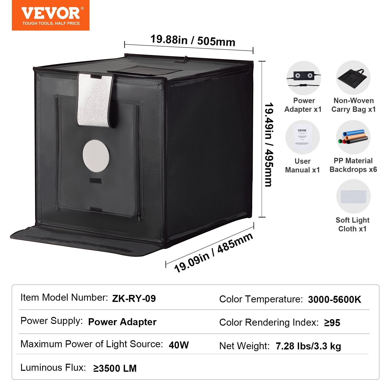 VEVOR Photo Studio Light Box 20