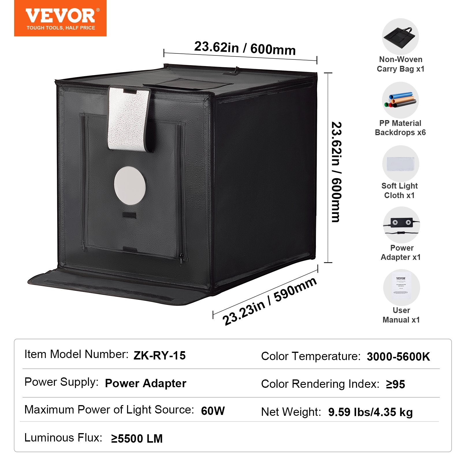 VEVOR Photo Studio Light Box 24