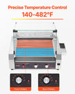VEVOR Electric 30 Hot Dog 11 Roller Commercial Grill Cooker Machine Cover 1600W