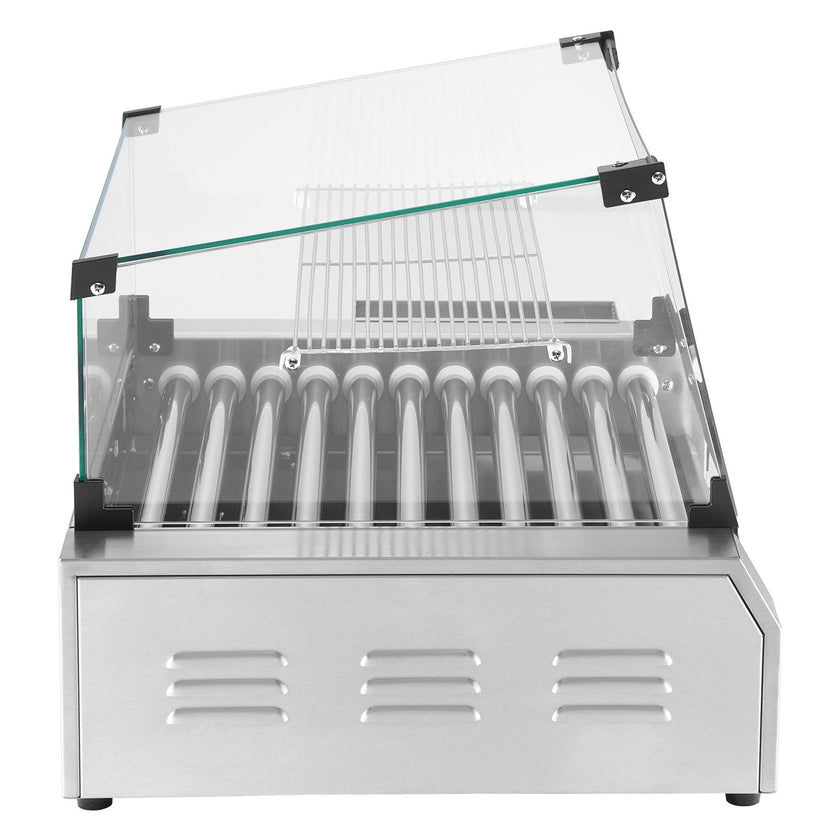 VEVOR Electric 30 Hot Dog 11 Roller Commercial Grill Cooker Machine Cover 1600W