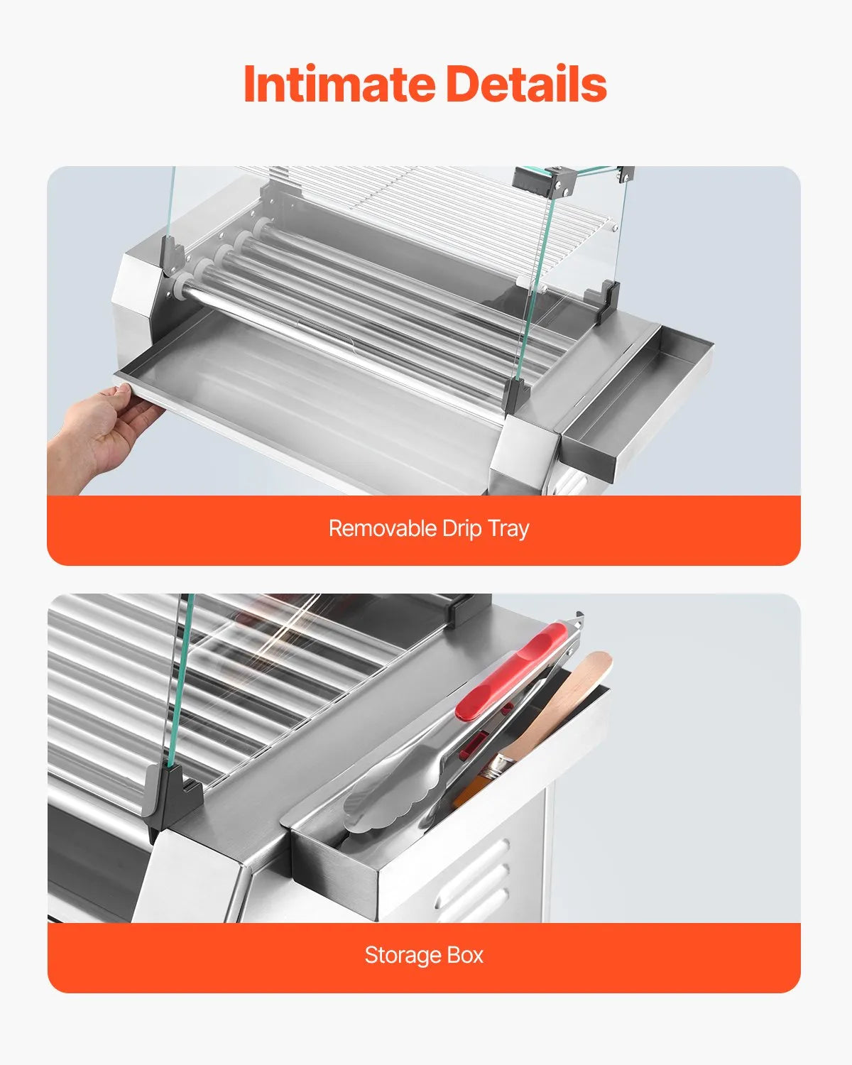 VEVOR Electric 12 Hot Dog 5 Roller Commercial Grill Cooker Machine Cover 750W
