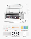 VEVOR Electric 12 Hot Dog 5 Roller Commercial Grill Cooker Machine Cover 750W