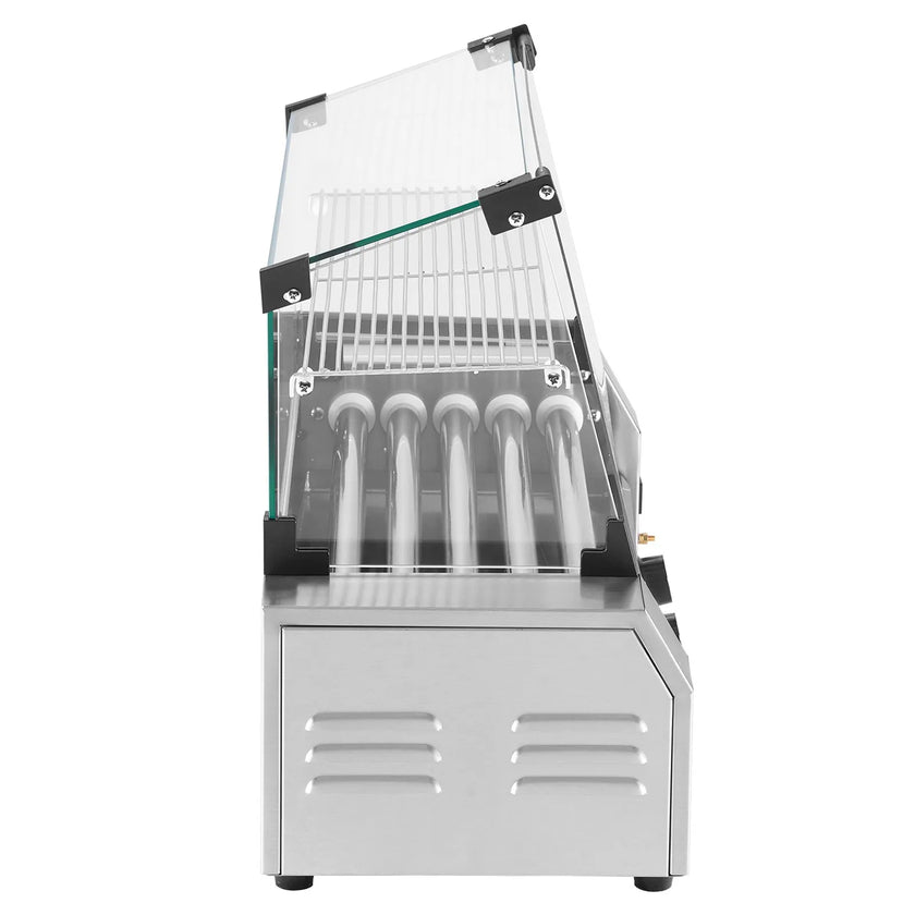VEVOR Electric 12 Hot Dog 5 Roller Commercial Grill Cooker Machine Cover 750W
