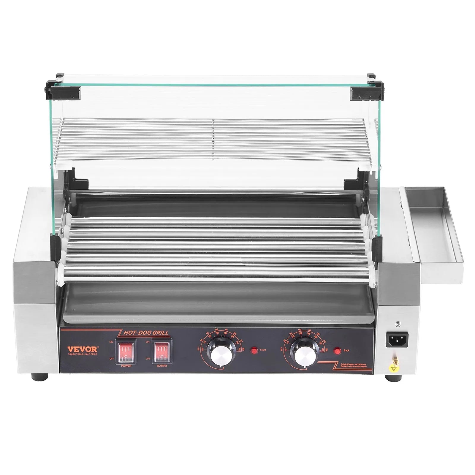 VEVOR Electric 12 Hot Dog 5 Roller Commercial Grill Cooker Machine Cover 750W