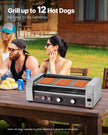 VEVOR Electric 12 Hot Dog 5 Roller Commercial Sausage Grill Cooker Machine 750W