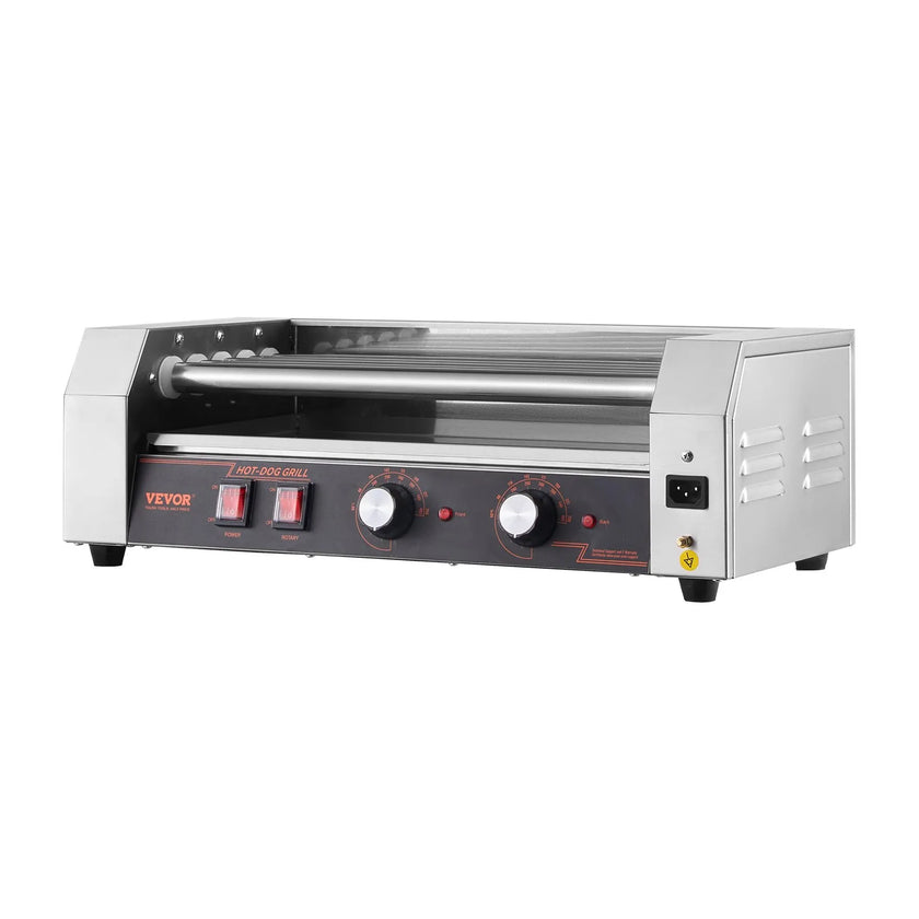 VEVOR Electric 12 Hot Dog 5 Roller Commercial Sausage Grill Cooker Machine 750W