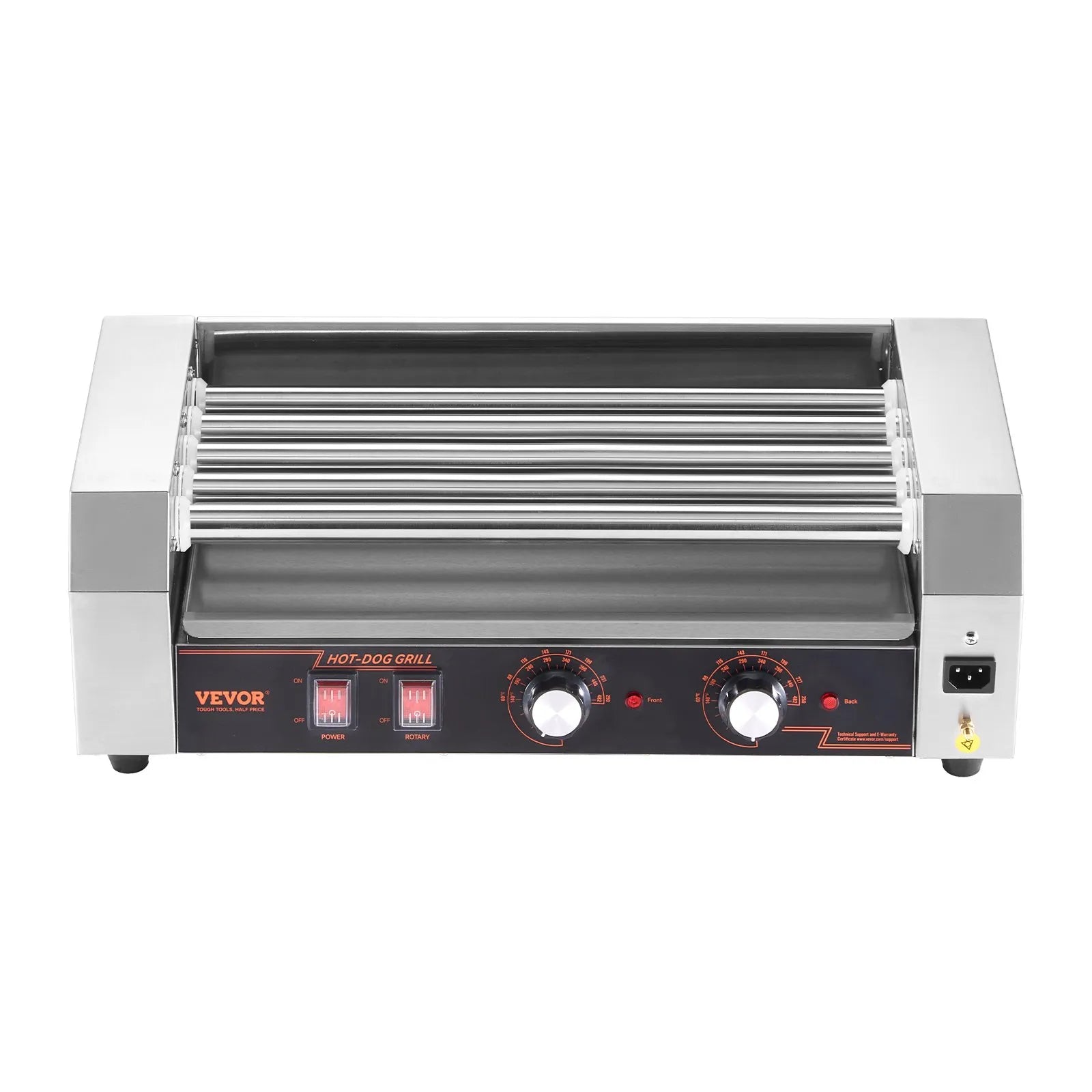 VEVOR Electric 12 Hot Dog 5 Roller Commercial Sausage Grill Cooker Machine 750W