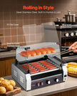 VEVOR Electric 18 Hot Dog 7 Roller Commercial Grill Cooker Machine Cover 1050W