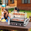 VEVOR Electric 18 Hot Dog 7 Roller Commercial Grill Cooker Machine Cover 1050W