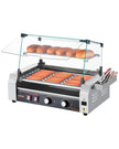 VEVOR Electric 18 Hot Dog 7 Roller Commercial Grill Cooker Machine Cover 1050W