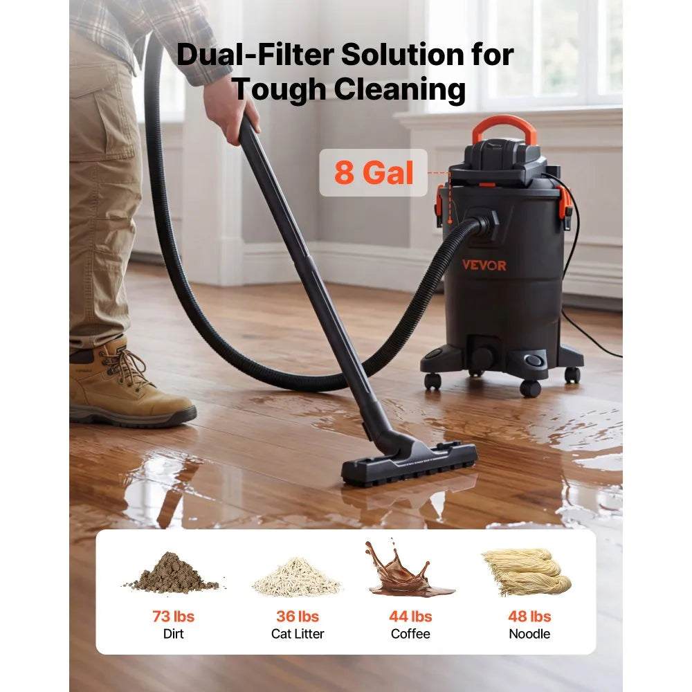 Vevor 3-in-1 Shop Vac – 11 Gallon Wet & Dry Vacuum with Blower | 4.5 Peak HP