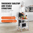VEVOR Stainless Steel Work Table with Wheels 30 x 24 Prep Table with casters Heavy Duty Work Table for Commercial Kitchen Restaurant Business