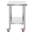 VEVOR Stainless Steel Work Table with Wheels 30 x 24 Prep Table with casters Heavy Duty Work Table for Commercial Kitchen Restaurant Business
