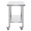 VEVOR 36x24x31.5 inch NSF Stainless Steel Work Table with Wheels Prep Table with casters Heavy Duty Work Table for Commercial Kitchen Restaurant Business Garage 350 lb Capacity