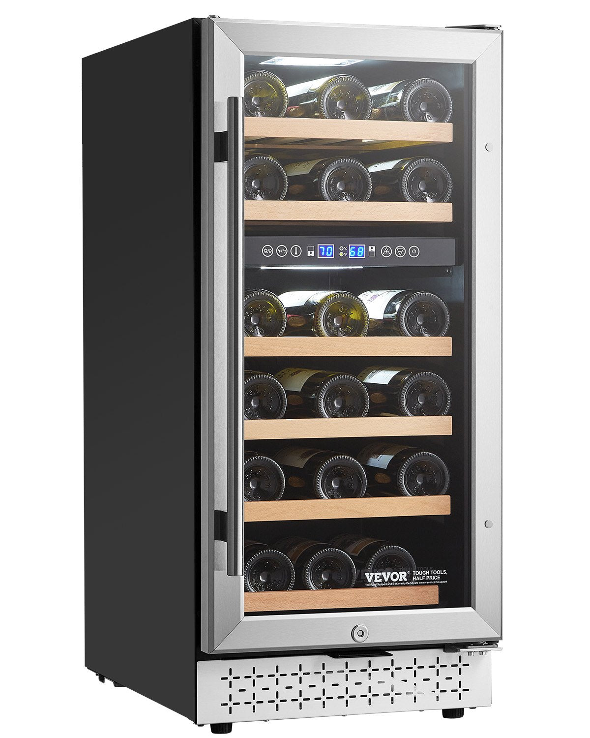 VEVOR Wine Cooler 28 Bottle Dual Zone Mini Wine Fridge Glass Door Temp Control