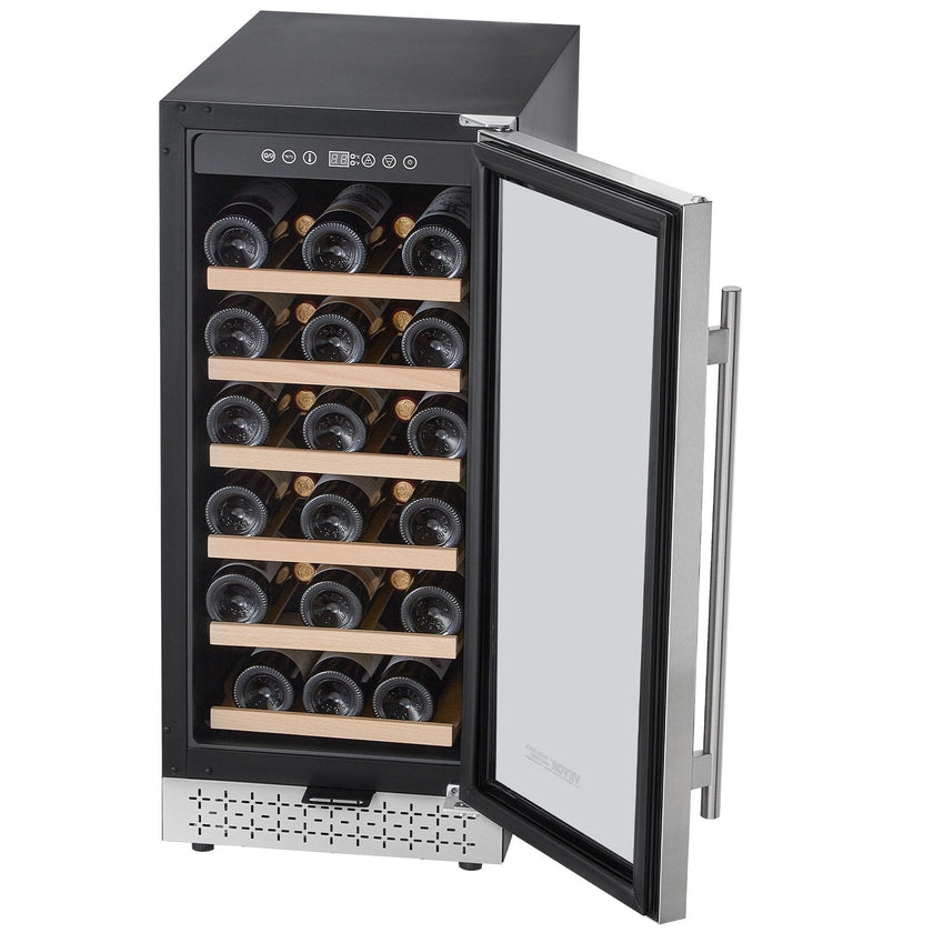 VEVOR Wine Cooler 28 Bottle Mini Wine Fridge Glass Door Digital Temp Control