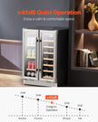 VEVOR Wine and Beverage Refrigerator 24 in Dual Zone Wine Cooler Glass Doors