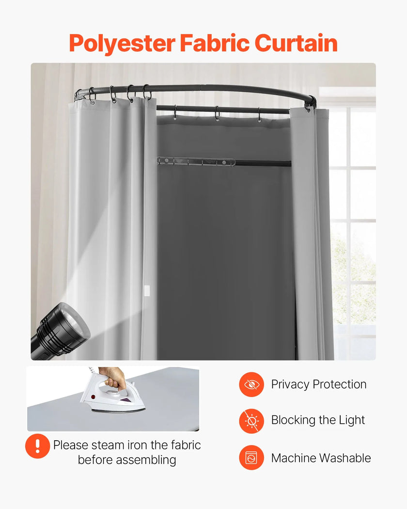 VEVOR Fitting Room Portable Dressing Room 39 in Privacy Space (Semicircular)