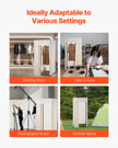VEVOR Fitting Room Moveable Dressing Room 39 in Privacy Space (Black and Beige)