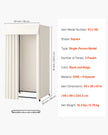 VEVOR Fitting Room Moveable Dressing Room 39 in Privacy Space (Black and Beige)