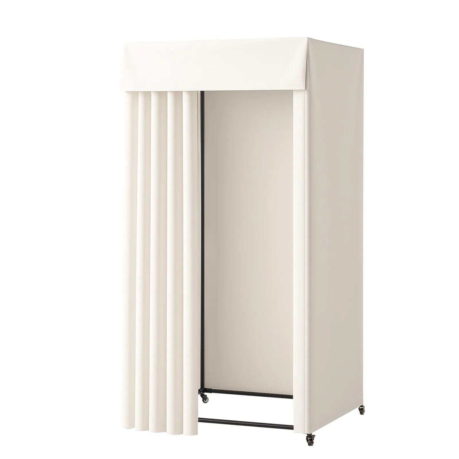 VEVOR Fitting Room Moveable Dressing Room 39 in Privacy Space (Black and Beige)