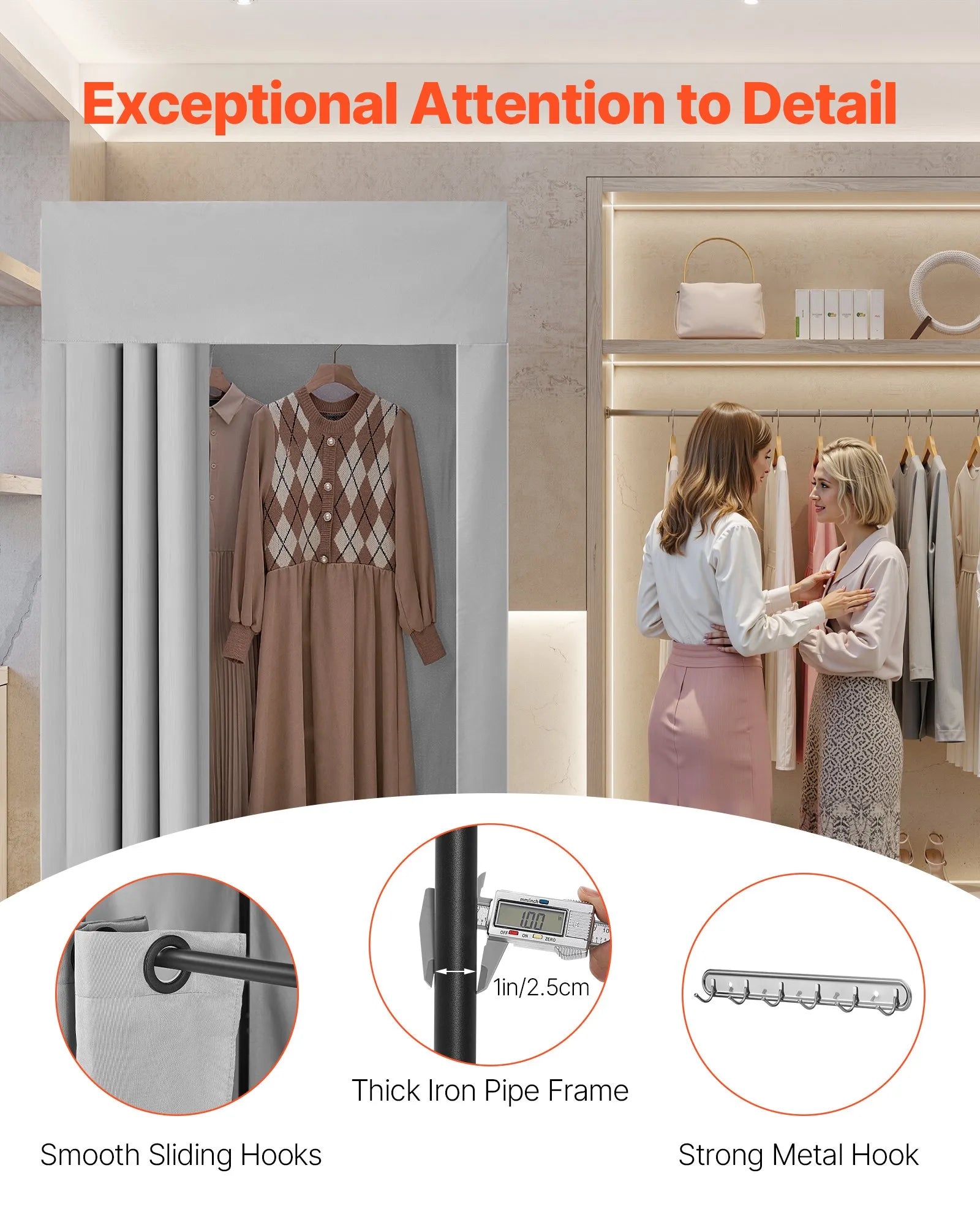 VEVOR Fitting Room Dressing Room 39 in Privacy Space for Boutique Mall & Outdoor