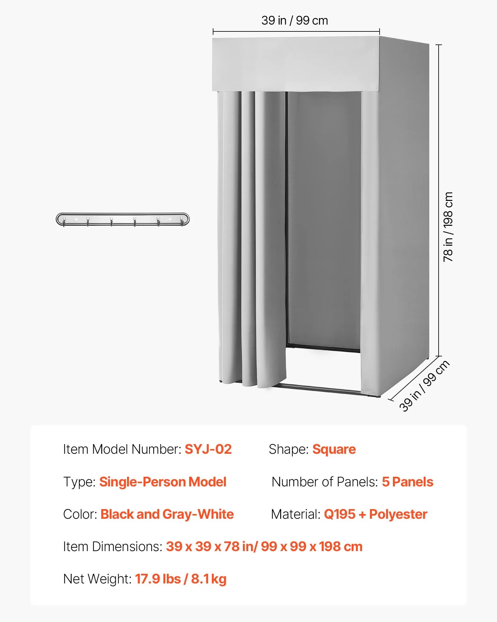 VEVOR Fitting Room Dressing Room 39 in Privacy Space for Boutique Mall & Outdoor