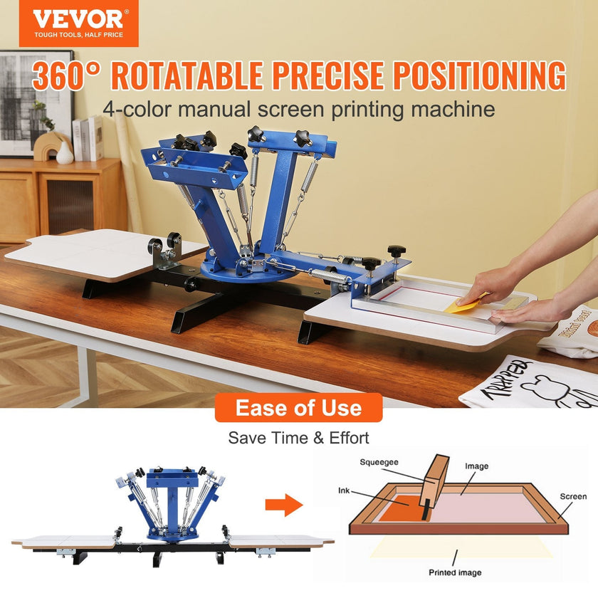 VEVOR 4 Color 2 Station Silk Screening Screenprint Press Screen Printing Machine