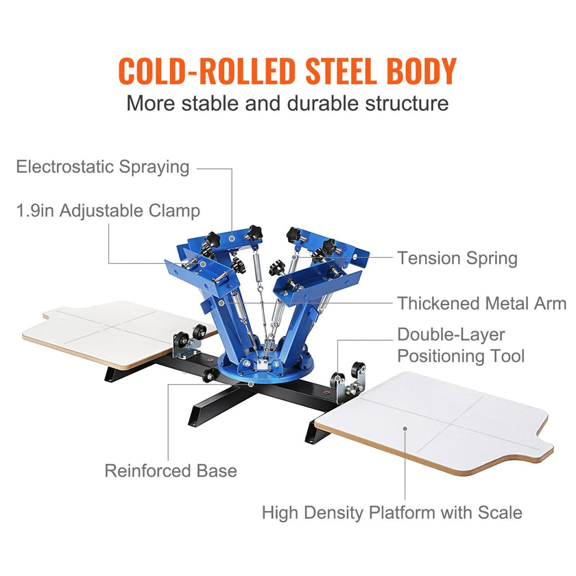 VEVOR 4 Color 2 Station Silk Screening Screenprint Press Screen Printing Machine