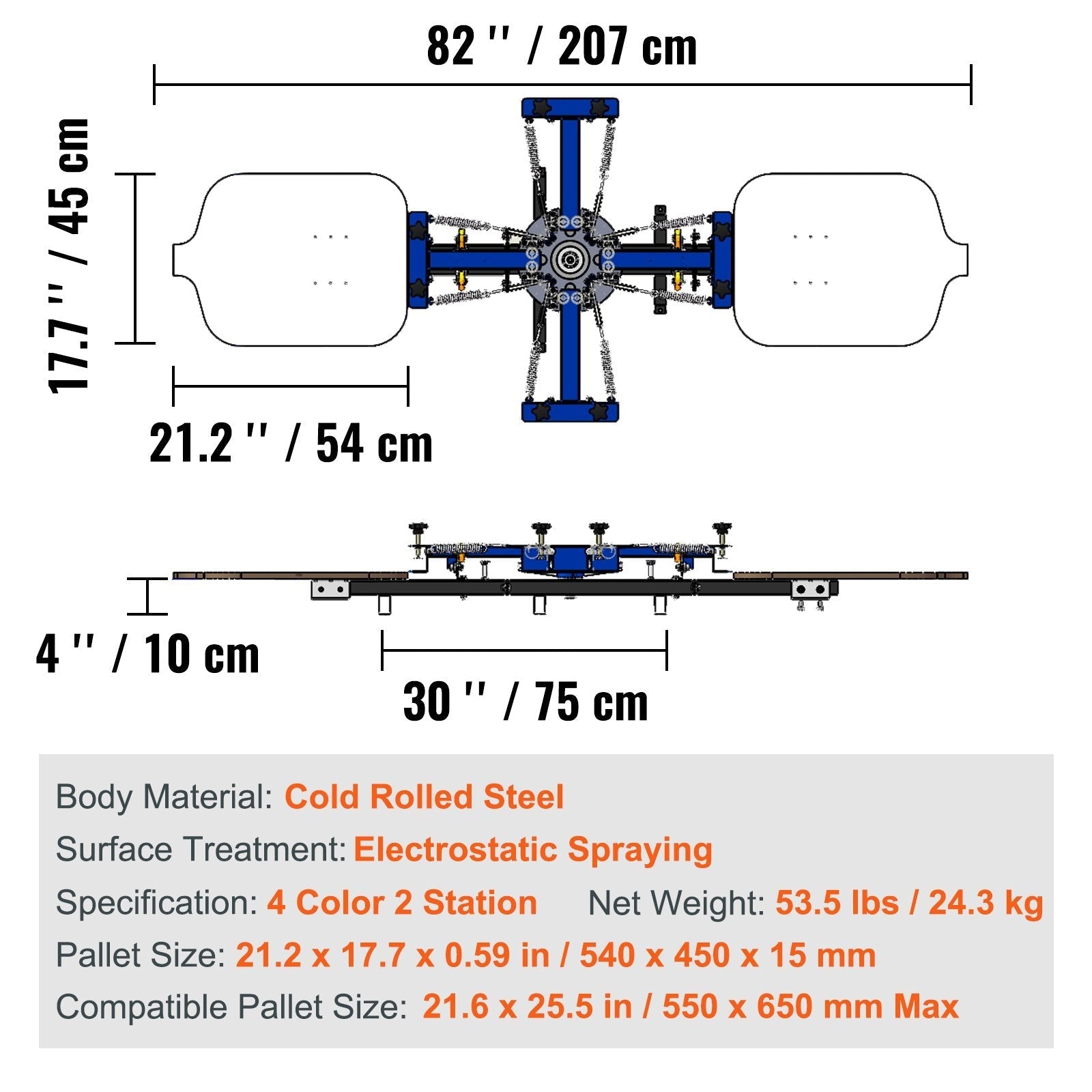 VEVOR 4 Color 2 Station Silk Screening Screenprint Press Screen Printing Machine