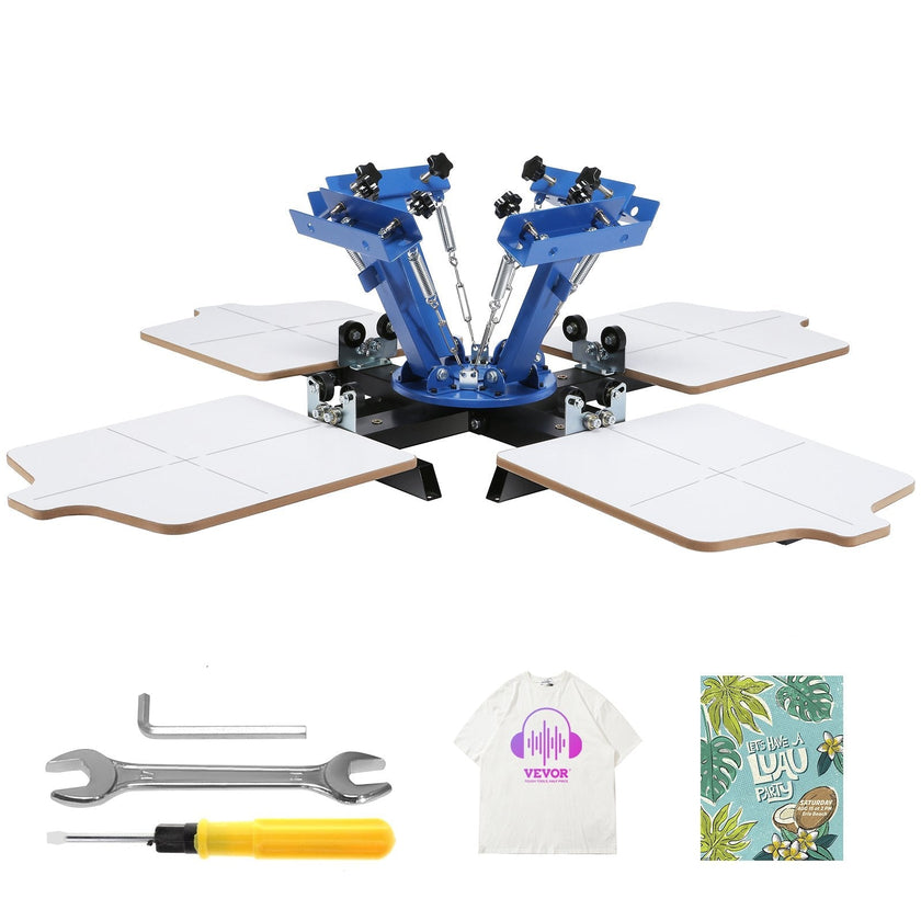 VEVOR 4 Color 4 Station Silk Screening Screenprint Press Screen Printing Machine