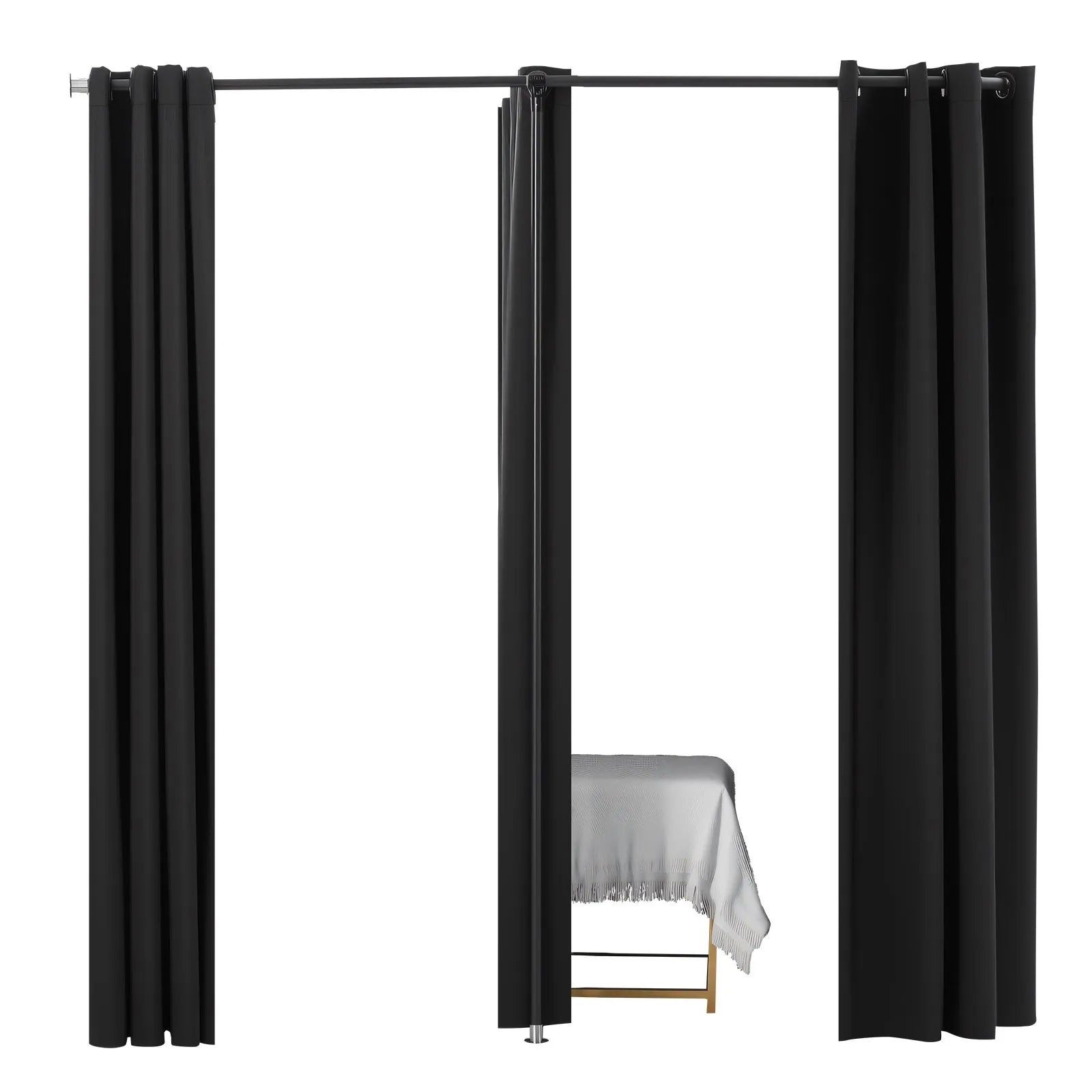 VEVOR Fitting Room Portable Dressing Room 79 x 39 x 79 in Privacy Space (Black)
